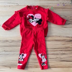 Disney Red Love Mickey and Minnie Set 9-12 months